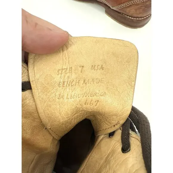 Bed Stu Roanne Boots Fold Over Distressed Brown Leather Women's 7 Motorcycle - Picture 7 of 8